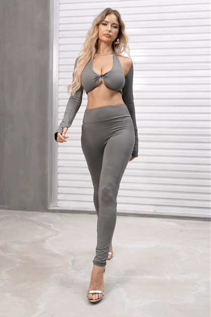 Solid color sports three-piece set