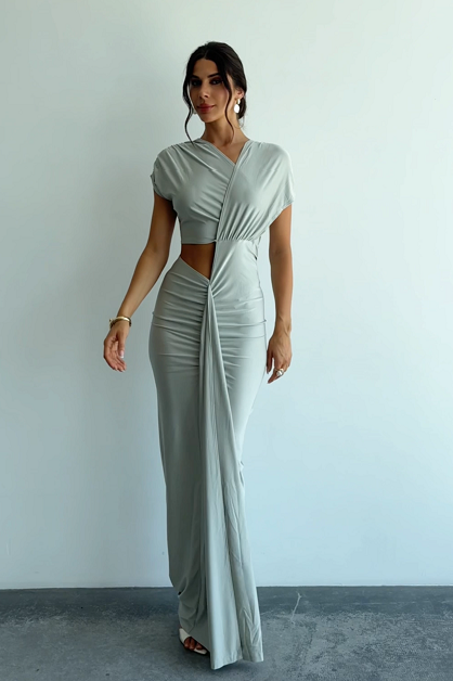 Irregular Cutout High Waist Dress