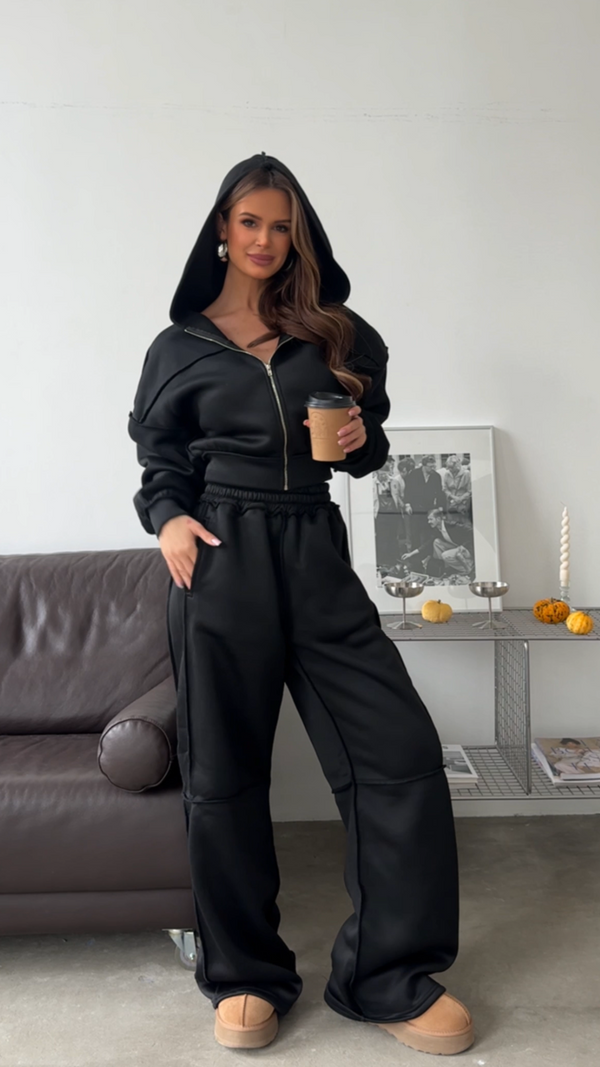 Hooded Zipper Jacket Trouser Set