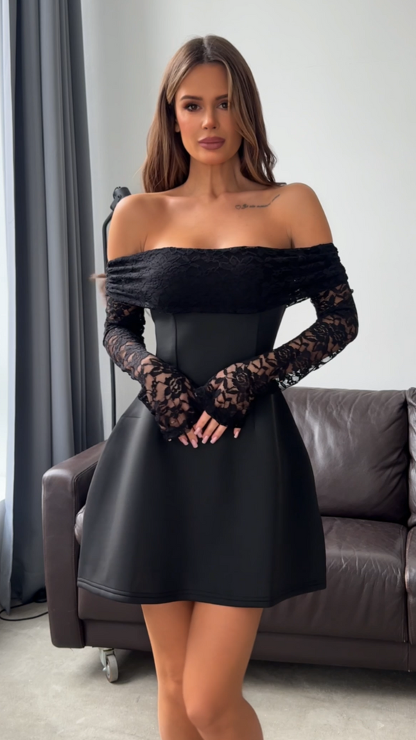 One-piece Lace Patchwork Waist Dress