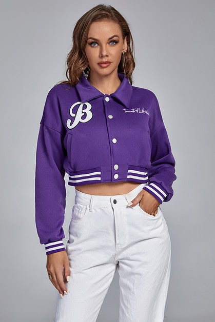 Letters towel embroidered baseball Jacket